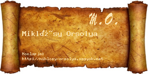 Miklósy Orsolya névjegykártya